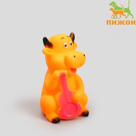 Игрушка резиновая пищащая "Корова" для собак, 10 см, микс цветов 913252