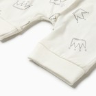 Песочник Bloom Baby Короны с кор. рукавом, р. 62 см, молочный 9932246 - фото 14395359