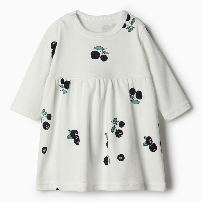 Платье Bloom Baby Черники с дл. рукавом, р. 62 см, молочный - Фото 1