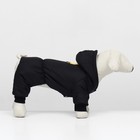 Комбинезон для животных, зимний на флисе, 3XL(ДС 36-38 см, ОГ 48-52 см, ОШ 36 см), чёрный - фото 23018226