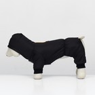 Комбинезон для животных, зимний на флисе, 3XL(ДС 36-38 см, ОГ 48-52 см, ОШ 36 см), чёрный - фото 23018228