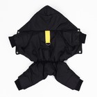 Комбинезон для животных, зимний на флисе, 3XL(ДС 36-38 см, ОГ 48-52 см, ОШ 36 см), чёрный - фото 23018234