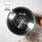 УЦЕНКА Миска из нержавеющей стали «Мэйли», 2.7 л, 25×8 см, цвет серебряный - Фото 4