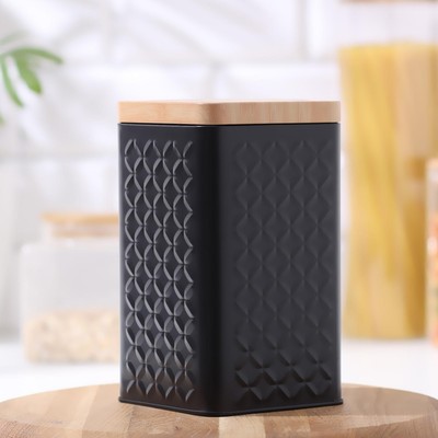 УЦЕНКА Банка для сыпучих продуктов «Сканди», 17×10 см, цвет чёрный