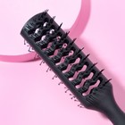 Расчёска массажная, вентилируемая, 4 × 24 см, цвет чёрный - фото 23060796