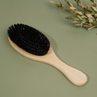 Расчёска с щетиной, 22 × 7 см, цвет бежевый/чёрный - фото 24320046