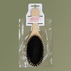 Расчёска с щетиной, 22 × 7 см, цвет бежевый/чёрный - фото 24320048