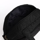 Сумка спортивная на молнии, наружный карман, длинный ремень, цвет чёрный - фото 7690724