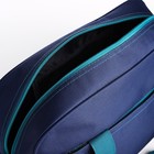 Сумка спортивная на молнии, наружный карман, длинный ремень, цвет синий/бирюзовый - фото 7690768