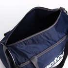 Сумка спортивная на молнии, наружный карман, длинный ремень, цвет синий/серый - Фото 3