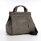 Сумка дорожная на молнии, наружный карман, длинный ремень, бежевая, коричневая - Фото 1