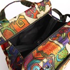 Сумка дорожная на молнии, наружный карман, длинный ремень, цвет бежевый/разноцветный - Фото 3