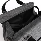 Сумка дорожная на молнии, наружный карман, длинный ремень, цвет серый - фото 24129920