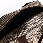 Сумка дорожная на молнии, 2 наружных кармана, длинный ремень, бежевая, коричневая - Фото 3