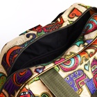 Сумка дорожная на молнии, 2 наружный кармана, длинный ремень, бежевая, оранжевая - Фото 4