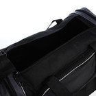 Сумка дорожная на молнии, 3 наружных кармана, длинный ремень, цвет чёрный/серый - фото 23061050