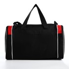 Сумка спортивная на молнии, 3 наружных кармана, длинный ремень, средний размер, цвет чёрный/красный - Фото 2