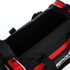 Сумка спортивная на молнии, 3 наружных кармана, длинный ремень, цвет чёрный/красный - фото 9932439