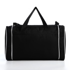 Сумка спортивная на молнии, 3 наружных кармана, длинный ремень, средний размер, чёрная - Фото 3