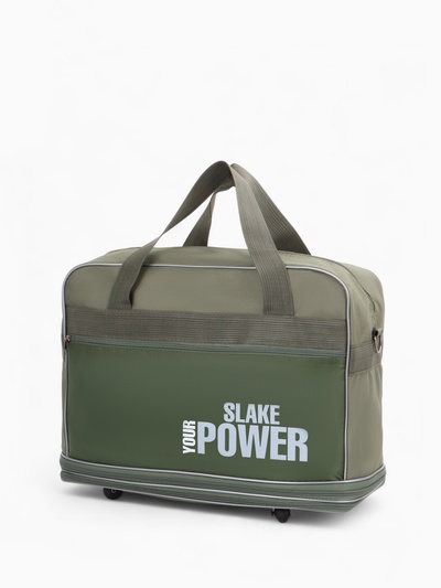 Сумка дорожная 20" на 4 колёсах, отдел на молнии, с увеличением, наружный карман, длинный ремень, хаки