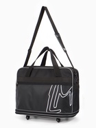 Сумка дорожная 20" на колёсах, отдел на молнии, с увеличением, наружный карман, длинный ремень, чёрная - Фото 2