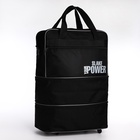 Сумка дорожная 20" на колёсах, отдел на молнии, с увеличением, наружный карман, длинный ремень, чёрная - Фото 3