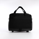 Сумка дорожная 20" на колёсах, отдел на молнии, с увеличением, наружный карман, длинный ремень, чёрная - Фото 5