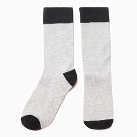 Носки мужски, цвет сетло-серый/черный, размер 25