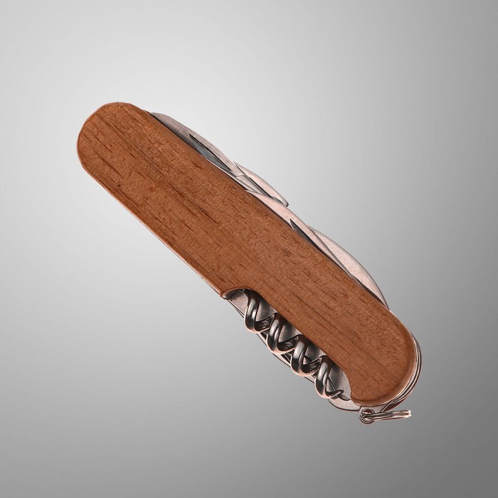 Нож перочинный Stinger, 13 функций, рукоять - древесина сапеле, 9 см - фото 1926850469