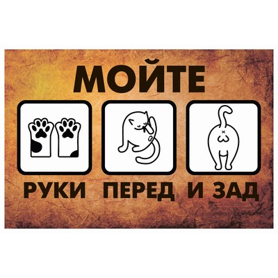 Табличка «Мойте руки», плёнка, 300×200 мм