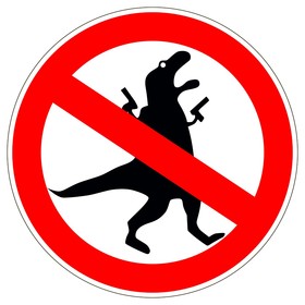 Табличка «Стоп динозавр», плёнка, 200 мм