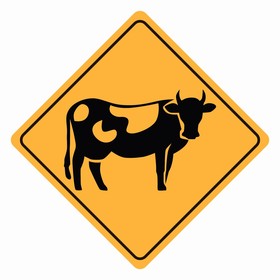 Табличка «Корова», плёнка, 200 мм