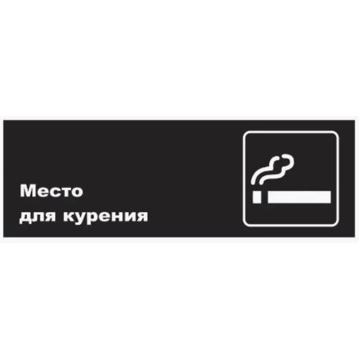 Табличка «Место для курения», матовая, 300×100 мм