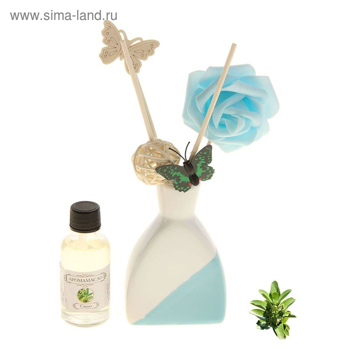 Подарочный набор с аромамаслом 30 мл "Роза и бабочка", аромат сандал - Фото 1