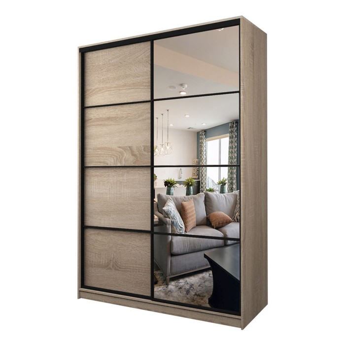 Шкаф-купе Max-МШ-23-6-16-15, 1600×600×2300 мм, зеркало, цвет дуб сонома - Фото 1