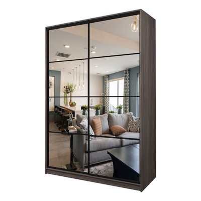 Шкаф-купе 2-х дверный Max 55, 1600×600×2300 мм, зеркало, цвет ясень шимо тёмный