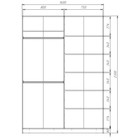 Шкаф-купе 2-х дверный Max 55, 1600×600×2300 мм, зеркало, цвет ясень шимо тёмный - Фото 3