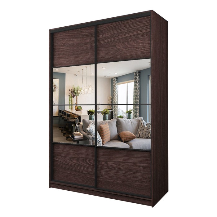 Шкаф-купе Max-МШ-23-6-16-77, 1600×600×2300 мм, зеркало, цвет венге - Фото 1