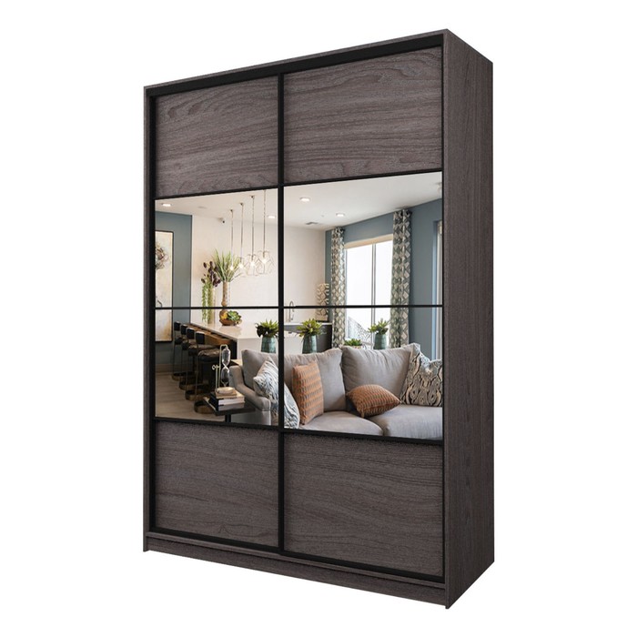 Шкаф-купе 2-х дверный Max 77, 1600×600×2300 мм, зеркало, цвет ясень анкор тёмный - Фото 1