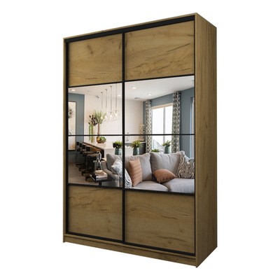 Шкаф – купе Max-МШ-23-6-16-77, 1600×600×2300 мм, с зеркалом, цвет дуб крафт золотой