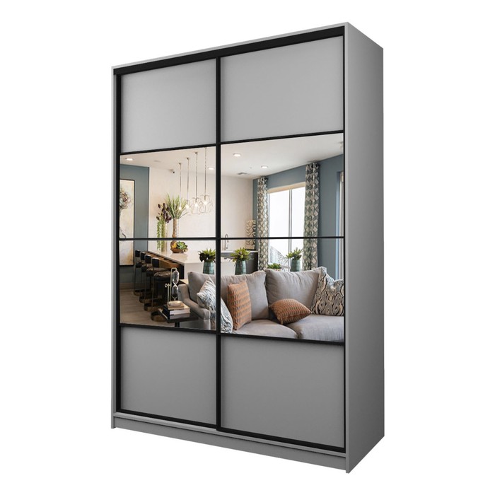 Шкаф-купе Max-МШ-23-6-16-77, 1600×600×2300 мм, зеркало, цвет серый шагрень - Фото 1