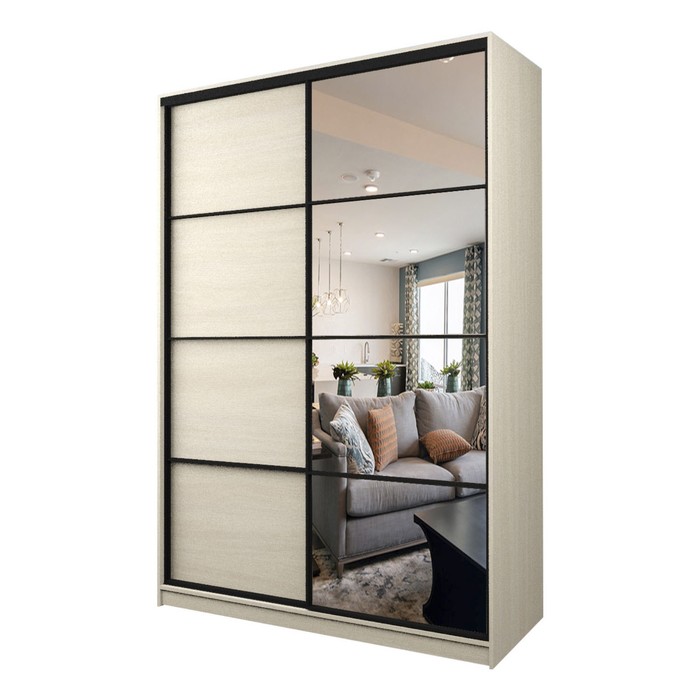 Шкаф-купе Max-МШ-23-6-18-15, 1800×600×2300 мм, зеркало, цвет дуб молочный - Фото 1