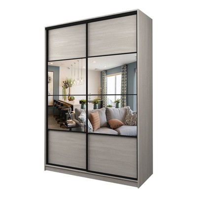 Шкаф – купе Max-МШ-23-6-18-77, 1800×600×2300 мм, с зеркалом, цвет ясень шимо светлый