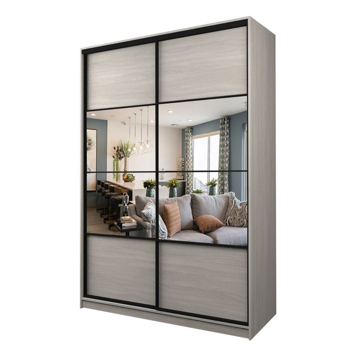 Шкаф-купе Max-МШ-23-6-18-77, 1800×600×2300 мм, зеркало, цвет ясень шимо светлый - Фото 1