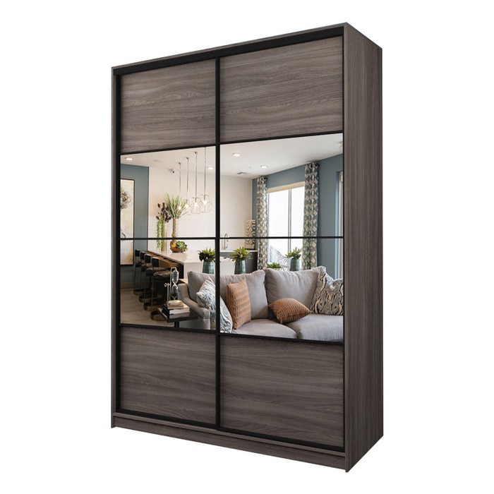 Шкаф-купе 2-х дверный Max 77, 1800×600×2300 мм, зеркало, цвет ясень шимо тёмный - Фото 1