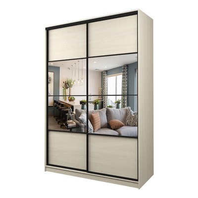 Шкаф – купе Max-МШ-23-6-18-77, 1800×600×2300 мм, с зеркалом, цвет дуб молочный