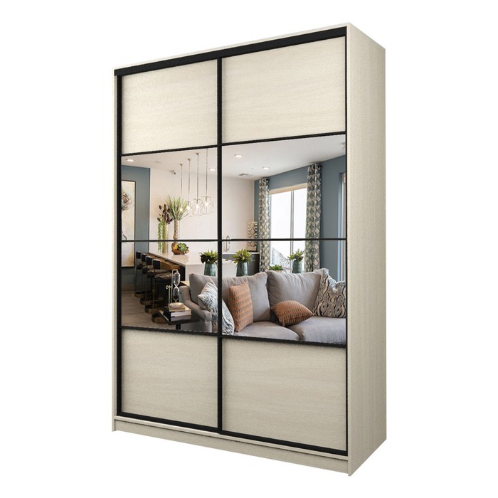 Шкаф-купе Max-МШ-23-6-18-77, 1800×600×2300 мм, зеркало, цвет дуб молочный - Фото 1