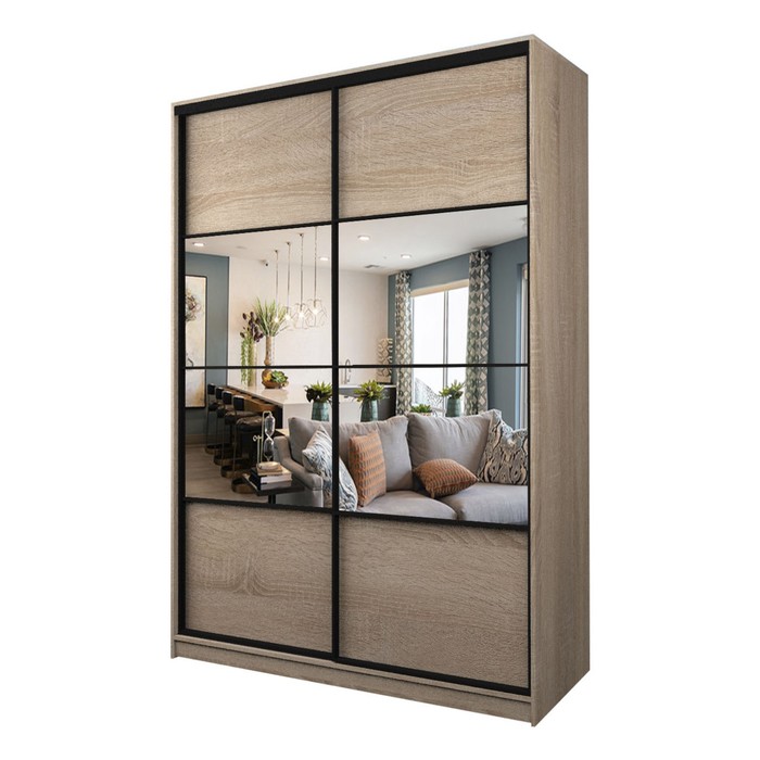 Шкаф-купе Max-МШ-23-6-18-77, 1800×600×2300 мм, зеркало, цвет дуб сонома - Фото 1