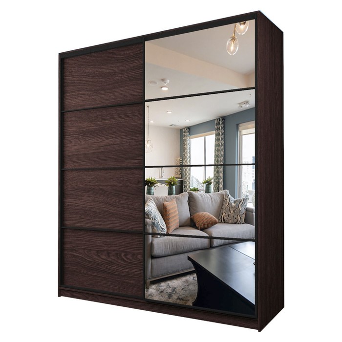 Шкаф - купе Max-МШ-23-6-20/2-15, с зеркалом, 2000×600×2300 мм, цвет венге - Фото 1