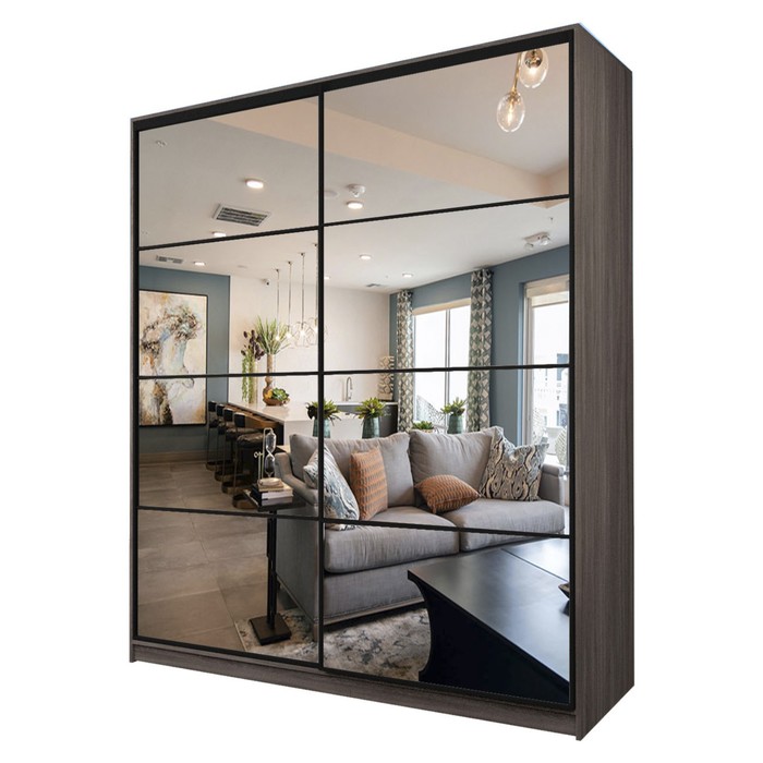 Шкаф-купе 2-х дверный Max 2/55, 2000×600×2300 мм, зеркало, цвет ясень шимо тёмный - Фото 1